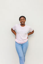 Load image into Gallery viewer, girl in a pink christian t shirt
