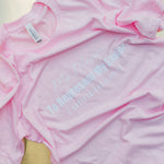 Load image into Gallery viewer, a flat lay of a pink christian t-shirt
